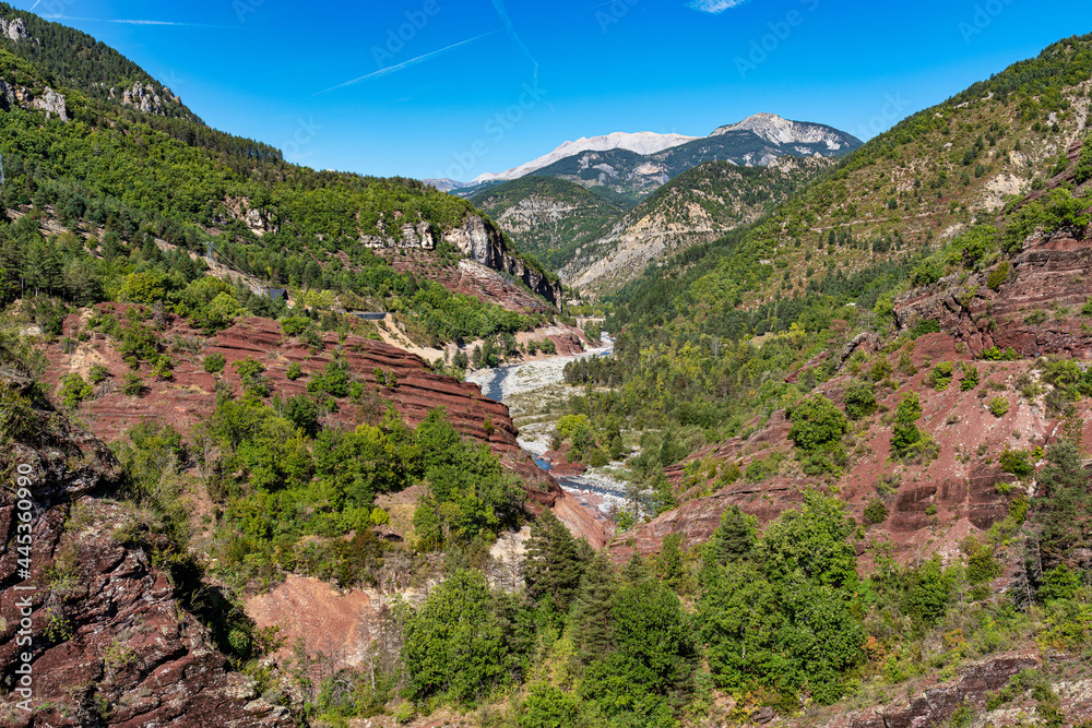 Gorges de Daluis or Chocolate canyon in Provence-Alpes, France.