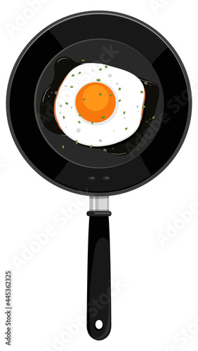 Breakfast in the pan isolated