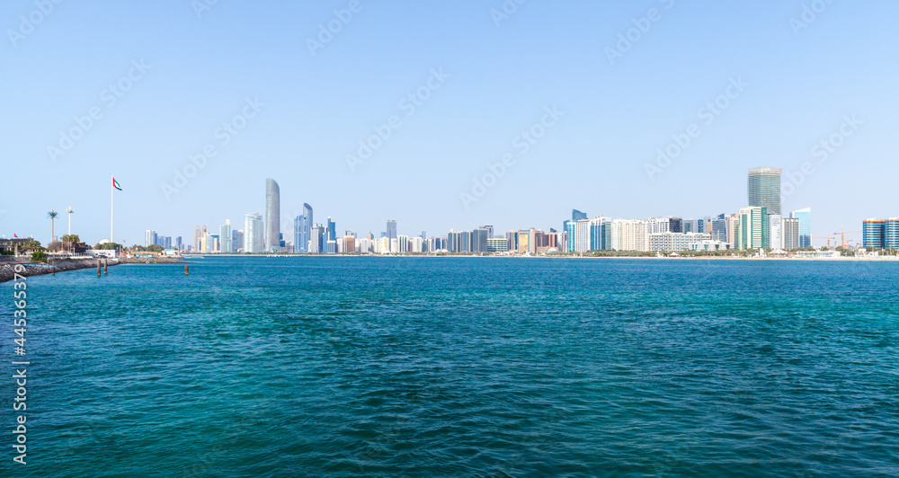 Panoramic view of Abu Dhabi downtown. Cityscape