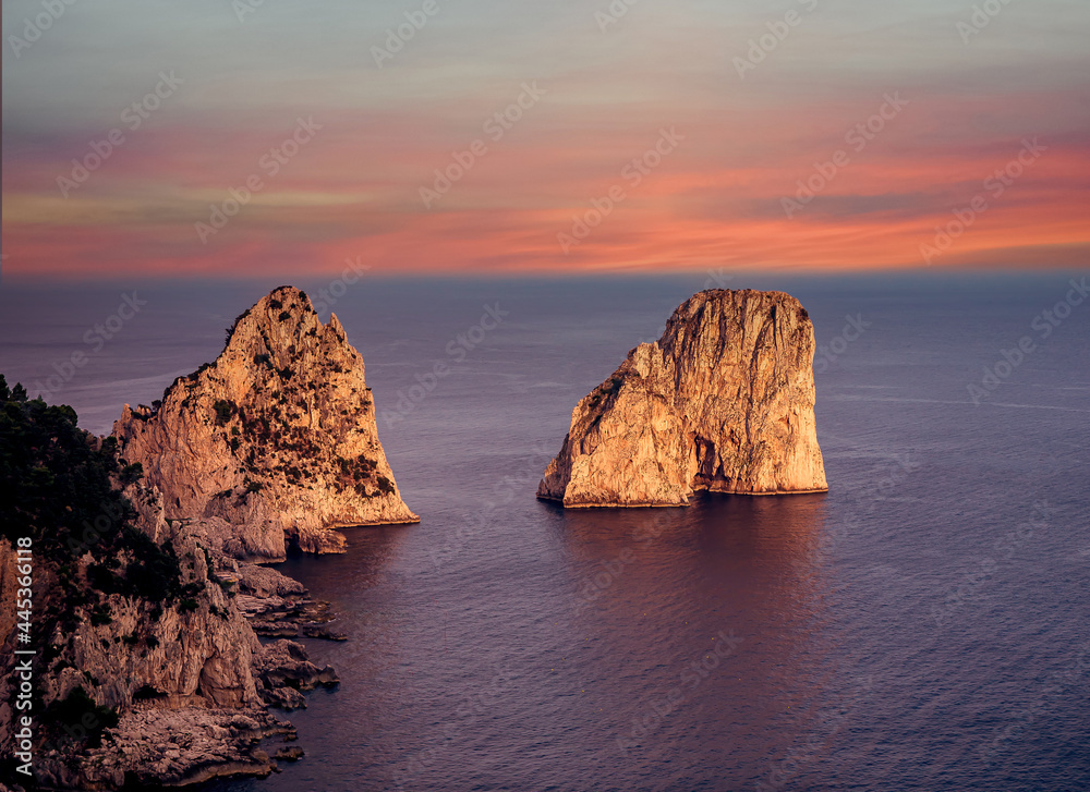 Faraglioni islands in Capri, italy