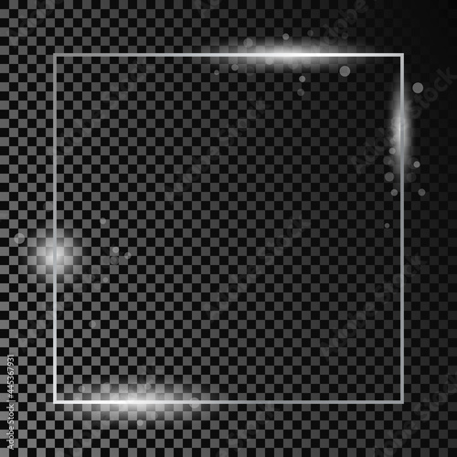 Wallpaper Mural Silver glowing square frame with sparkles Torontodigital.ca