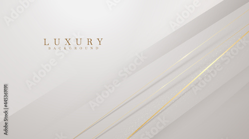 Diagonal golden lines sparkle on gray luxury background, cover design modern concept, vector illustration.