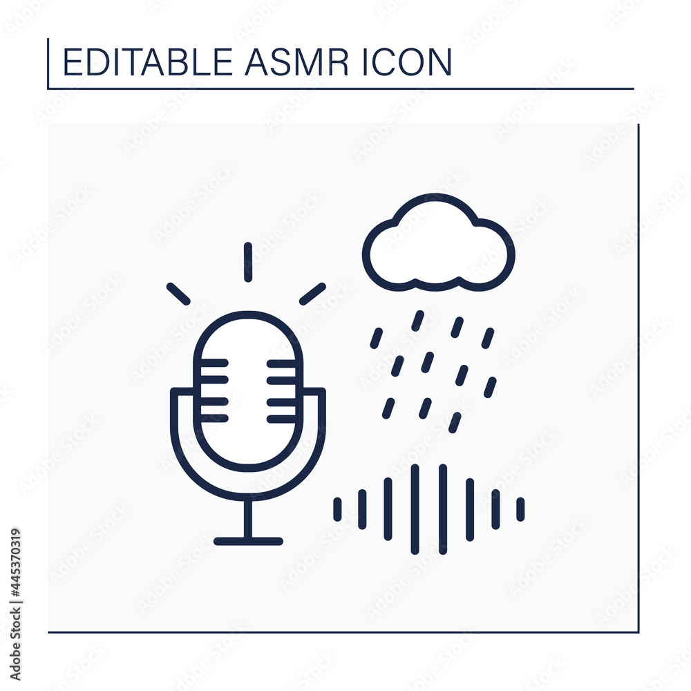 ASMR line icon. Record on high-frequency microphone. Recording high storm. Brain orgasm. Internet trend concept. Isolated vector illustration. Editable stroke ASMR line icon. Record on high-frequency microphone. Recording high storm. Brain orgasm. Internet trend concept. Isolated vector illustration. Editable stroke