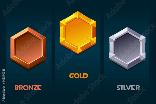 Award badge for game resources, blank medallion templates for ui.