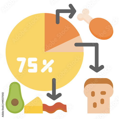 ketogenic diet flat icon