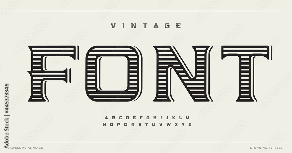 Vecteur Stock Vintage style font alphabet letters. Western logo typography.  Handcrafted typographic design. Old school letter set for tattoo, pirate  logo, whiskey alcohol headline, lettering and branding type | Adobe Stock