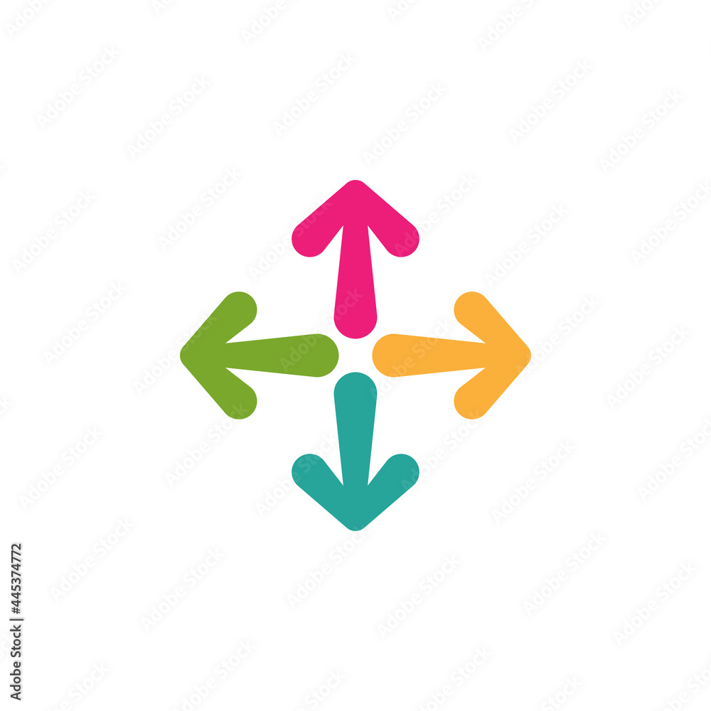 four colorful cartoon arrows point out from the center. Expand Arrows icon. four colorful cartoon arrows point out from the center. Expand Arrows icon.