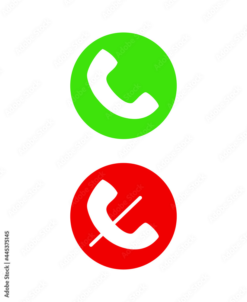 Vector illustration of accept and reject phone call. Vector illustration of accept and reject phone call.