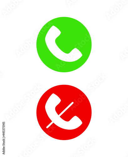 Vector illustration of accept and reject phone call.