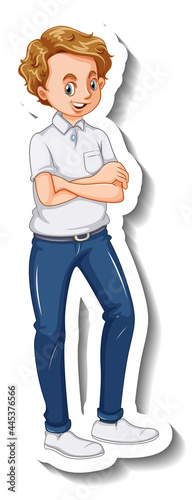 A sticker template with a man in standing pose