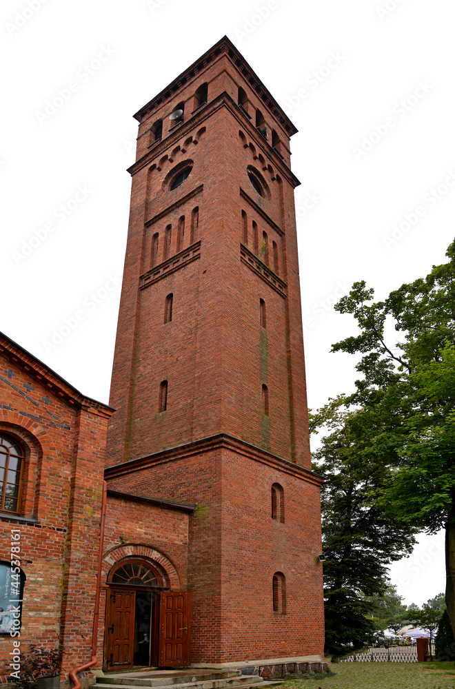 Built in 1846, the neo-Roman Catholic church of Blessed Karolina Kózkówna in the village of Biskupiec, warmi in Poland.