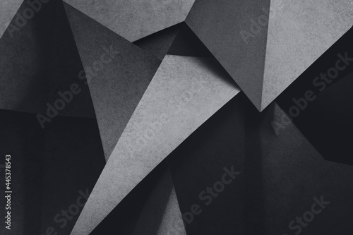 Geometric shapes made paper, dark background © Allusioni