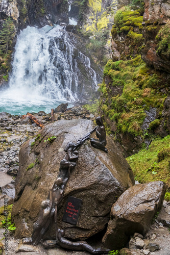 Riva waterfall at Dolomite mountain in Italy 