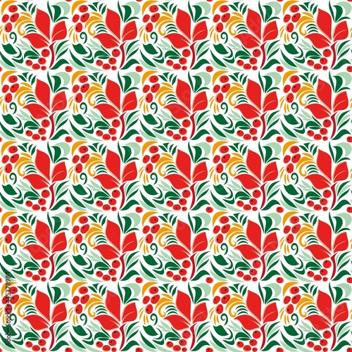 maslenitsa pattern beautiful bright flowers for decoration