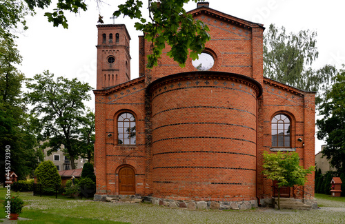 Built in 1846, the neo-Roman Catholic church of Blessed Karolina Kózkówna in the village of Biskupiec, warmi in Poland.