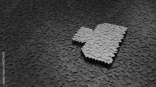 33d rendering cubes in shape of symbol of hair clip light colored on dark