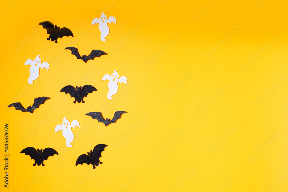 Halloween scene on orange background Halloween scene on orange background