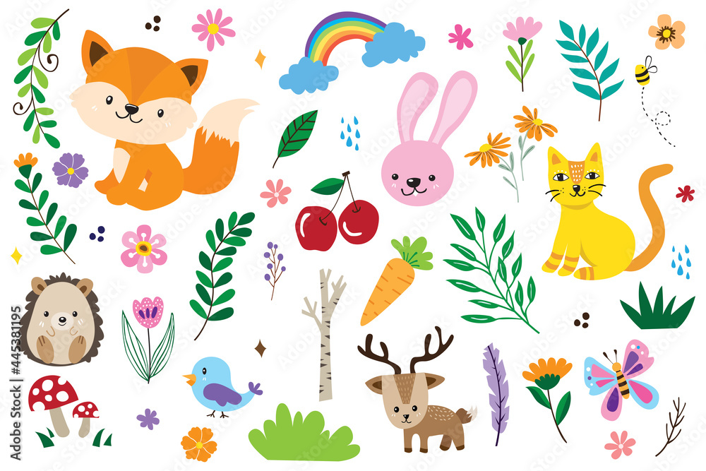 Naklejka premium cute hand drawn doodle for kid. Vector illustration of Doodle cute for design elements.