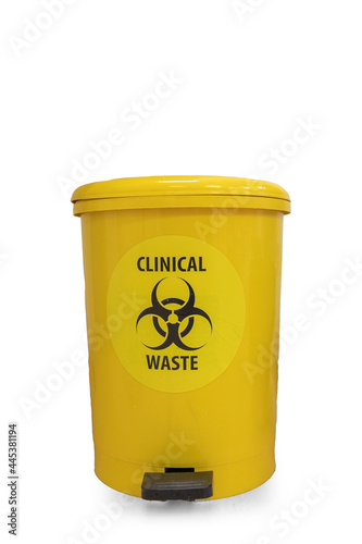 view of yellow bin clinical waste at the hospital