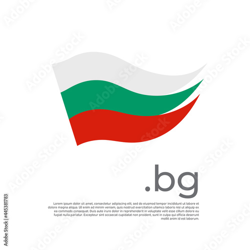 Bulgaria flag. Stripes colors of the bulgarian flag on a white background. Vector design national poster with bg domain, place for text. Brush strokes. State patriotic banner of bulgaria, cover