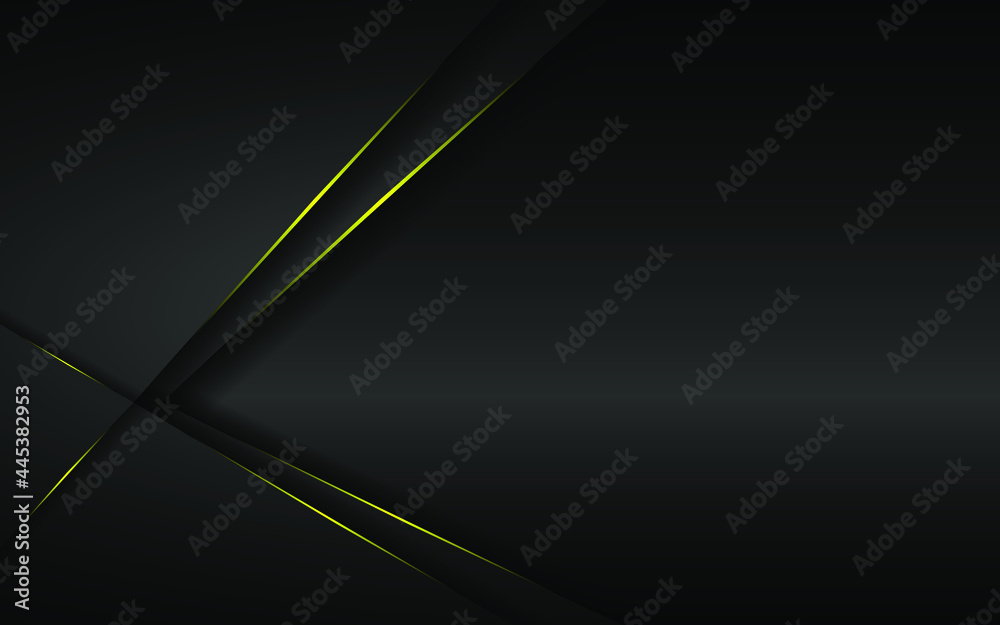 Fototapeta premium golden light lines on dark gray polygon abstract background