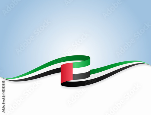 United Arab Emirates flag wavy abstract background. Vector illustration.