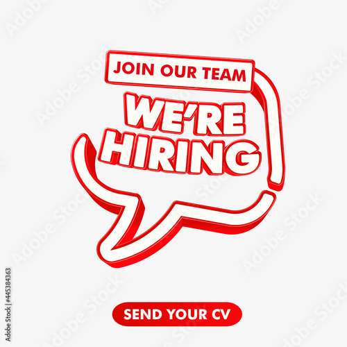 We're hiring. An ad for an advertising campaign at retail on the day of purchase. vector illustration eps 10
