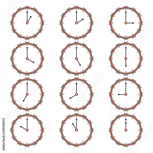 clock icon vector - bundle set - stroke editable