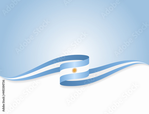 Argentinean flag wavy abstract background. Vector illustration. photo