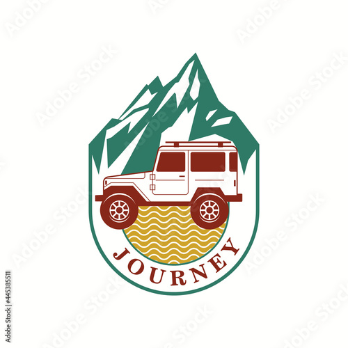 4x4 car the journey logo with solid color