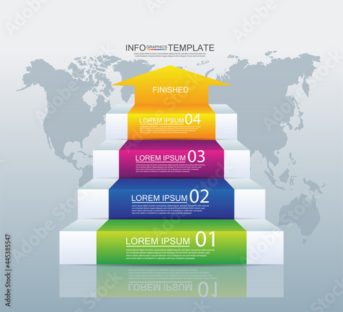 Presentation business infographic template colorful with 4 step