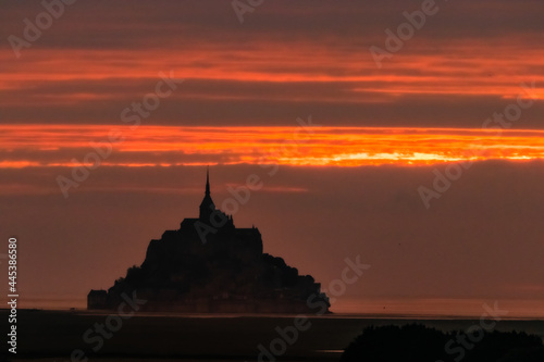 sunset over Mont Saint-Michel  Normandy