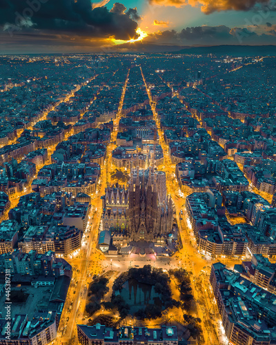 Streetlights in Barcelona photo