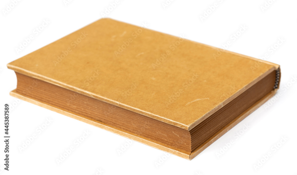 One kraft notebook isolated on white background One kraft notebook isolated on white background