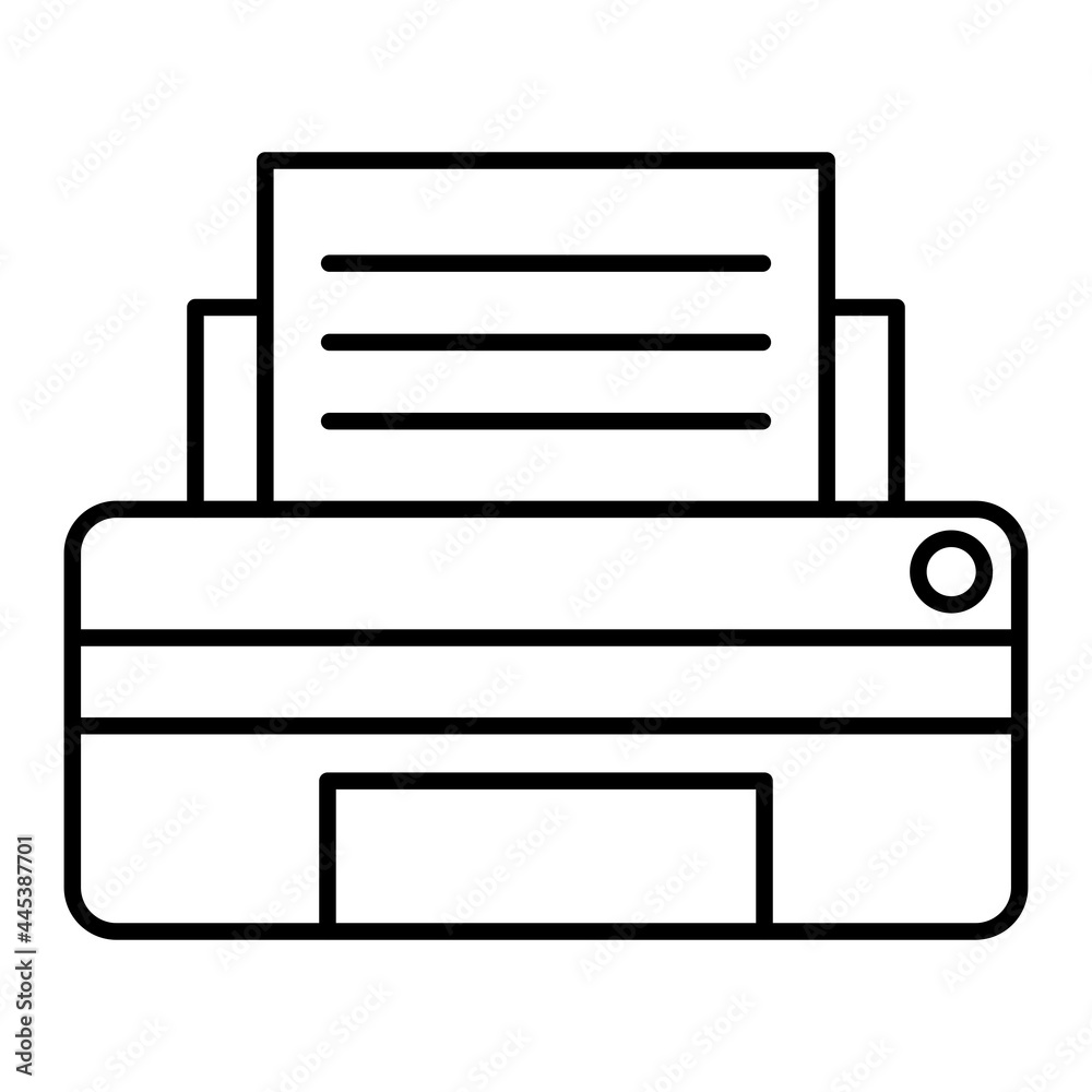 Vector Printer Outline Icon Design Vector Printer Outline Icon Design