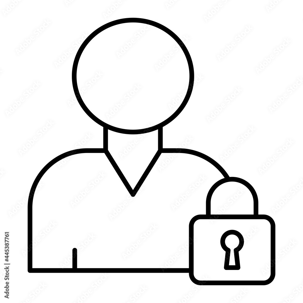 Vector Private Account Outline Icon Design Vector Private Account Outline Icon Design