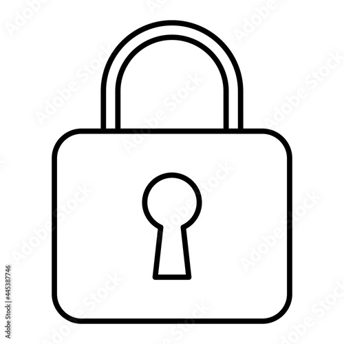 Vector Padlock Outline Icon Design