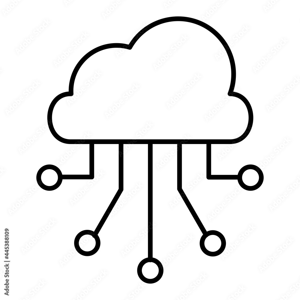 Vector Cloud Computing Outline Icon Design Vector Cloud Computing Outline Icon Design