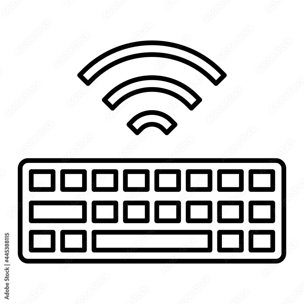 Vector Wireless Keyboard Outline Icon Design Vector Wireless Keyboard Outline Icon Design