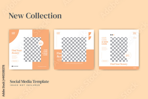 Beauty spa and cosmetics care concept for social media post template