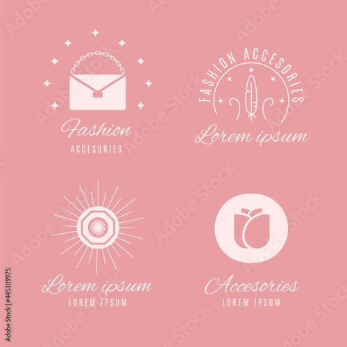 Flat Fashion Accessories Logo Collection