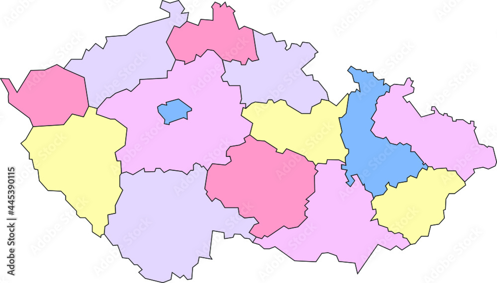 Vector map of Czech Republic to study with outline
