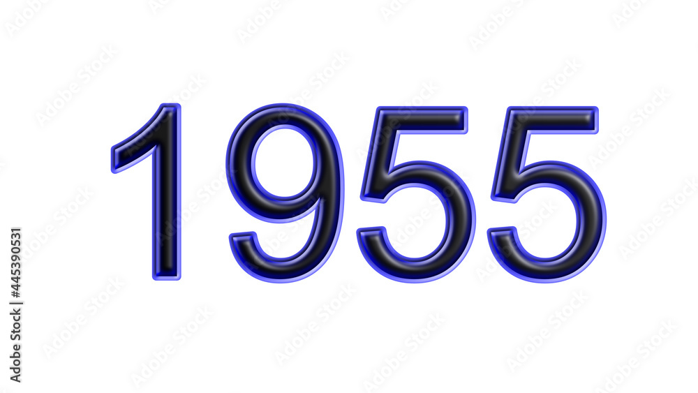 blue 1955 number 3d effect white background blue 1955 number 3d effect white background