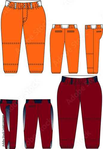  Women Softball Belted Pants Vectors 