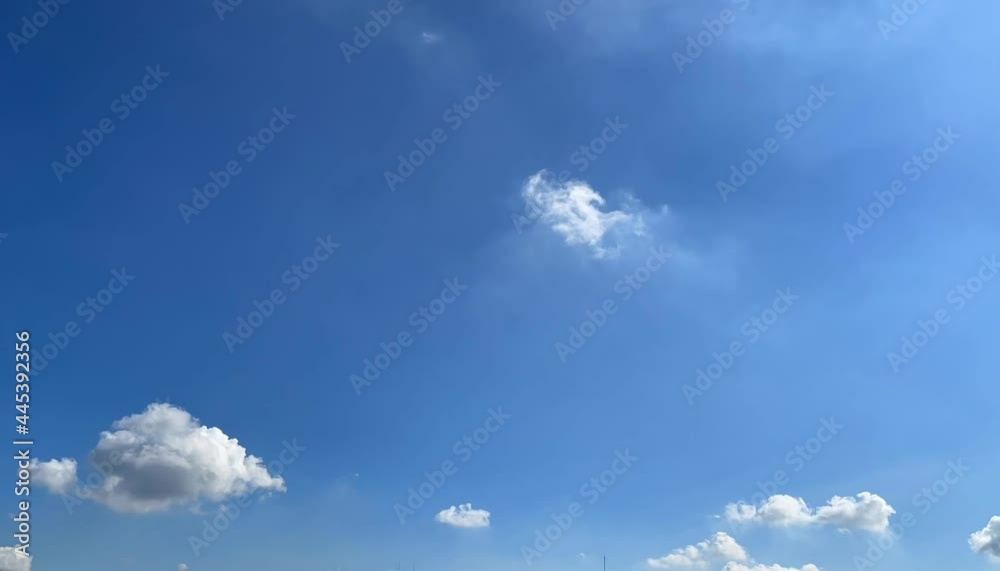 clear blue sky in midsummer and beautiful white puffy clouds that form and disappear, time lapse clear blue sky in midsummer and beautiful white puffy clouds that form and disappear, time lapse