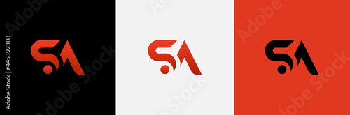 SA Logo Creative Modern Minimal Alphabet S A Initial Letter Mark Monogram Editable in Vector Format