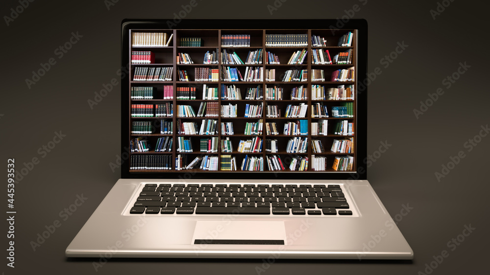 laptop on a stack of books laptop on a stack of books