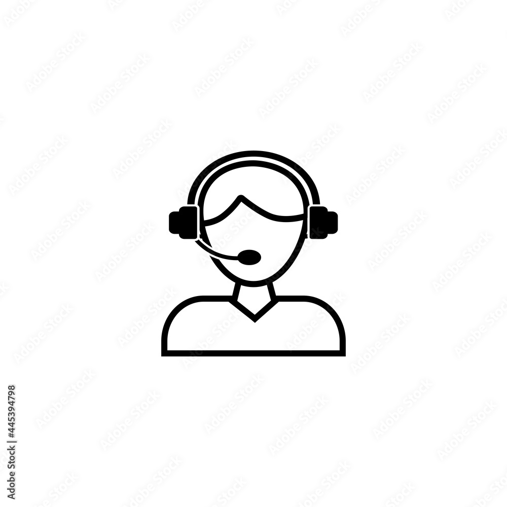 Call Center Icon Symbol. Premium Quality Isolated Operator Call Center Icon Element In Trendy Style.