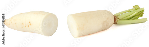 white radish isolated on a white background