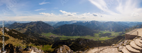 Fototapeta Naklejka Na Ścianę i Meble -  Panorama view of Wendelstein mountain, Mangfall, in Bavaria, Germany